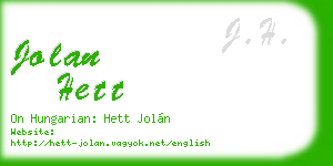 jolan hett business card